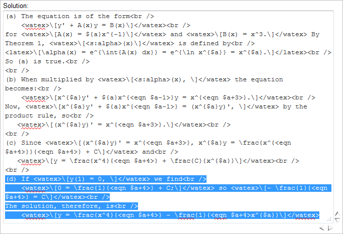 Solution field shows deleted part