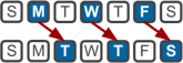 image showing assignment schedule adjustments from meeting days Monday, Wednesday, and Friday to meeting days Tuesday, Thursday, and Saturday, respectively.