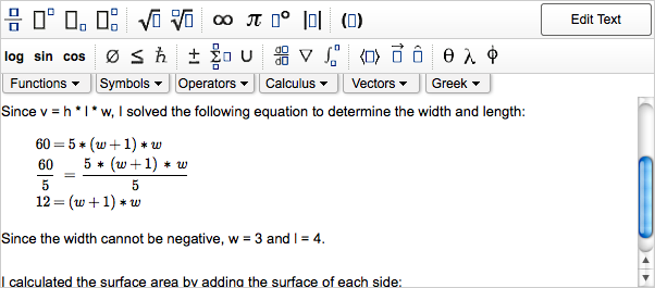 show my work answer with math tools displayed