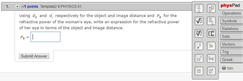 example physPad symbolic question