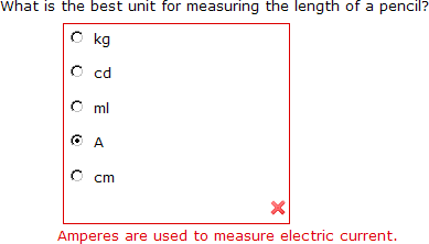 Question as displayed to students