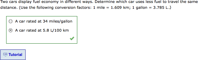 Question as displayed to students