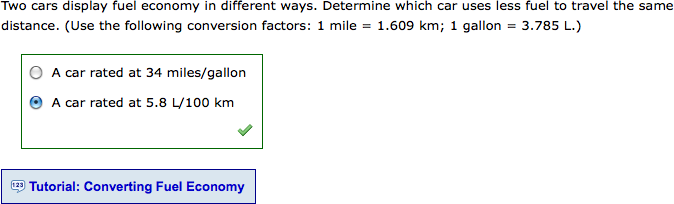 Question as displayed to students