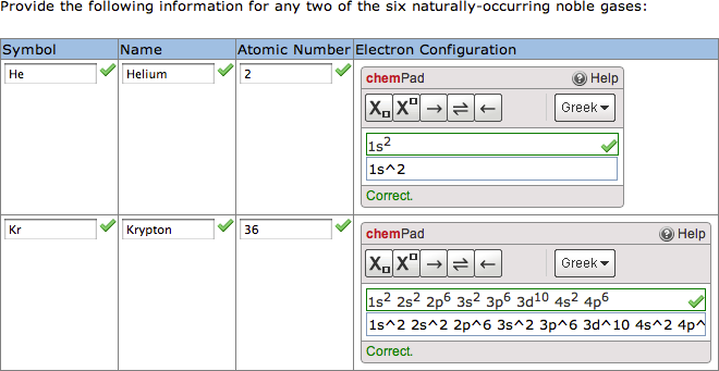 Question as displayed to students