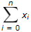 sum of x over i from 0 to n