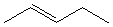 skeletal structure of a five-carbon alekene